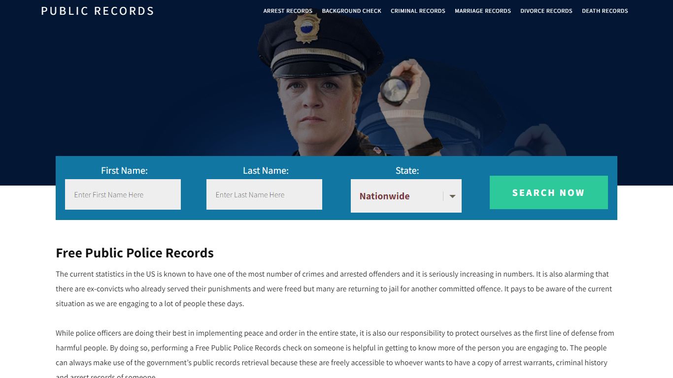 Free Public Police Records - Public Records